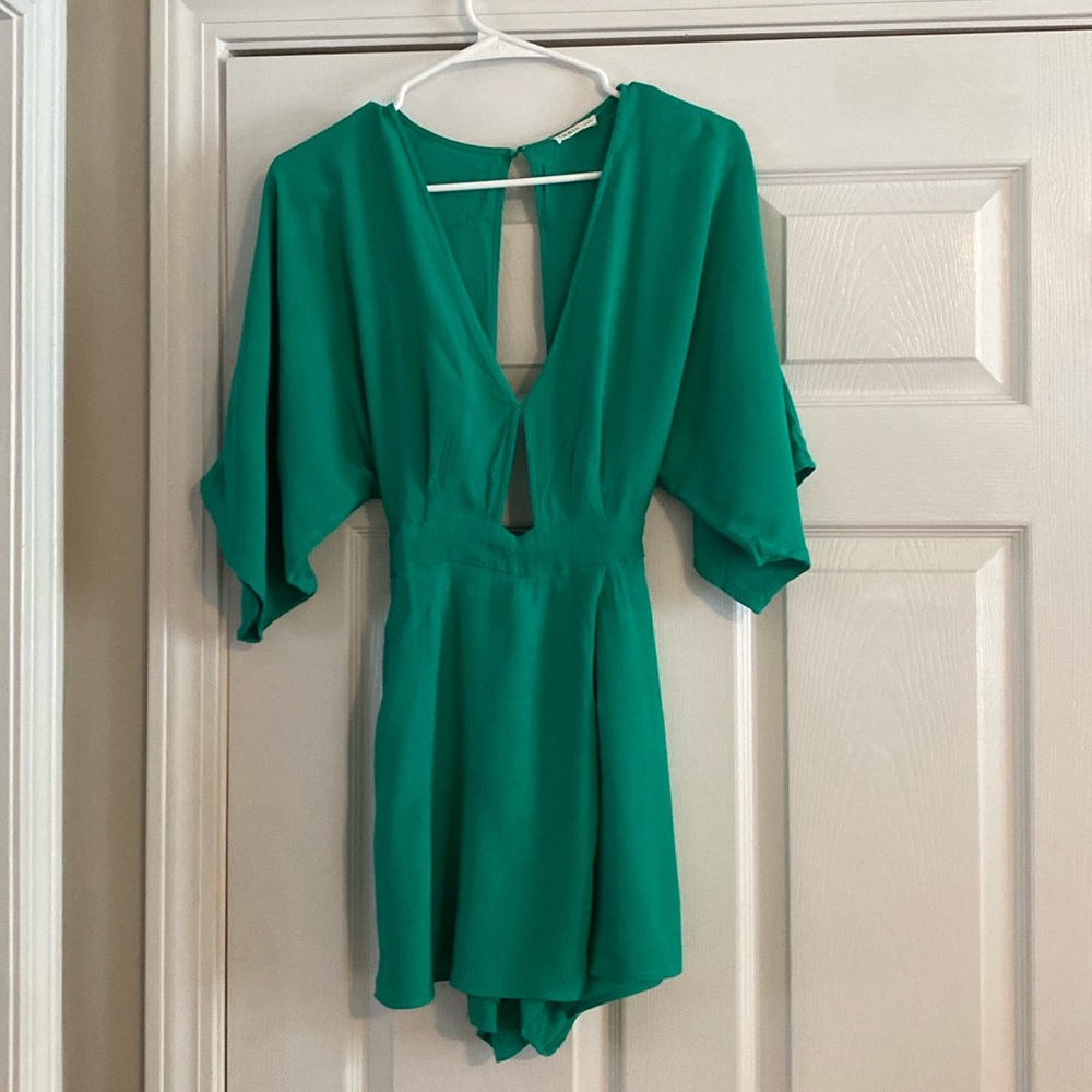 Cute rayon romper with skirt front overlay